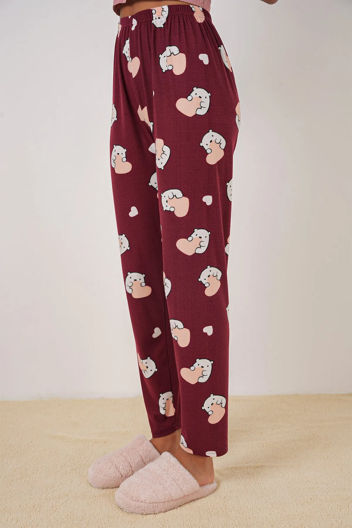 4323 desenli pijama alti