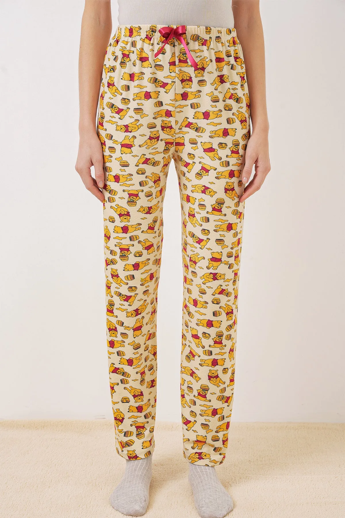 4323 desenli pijama alti