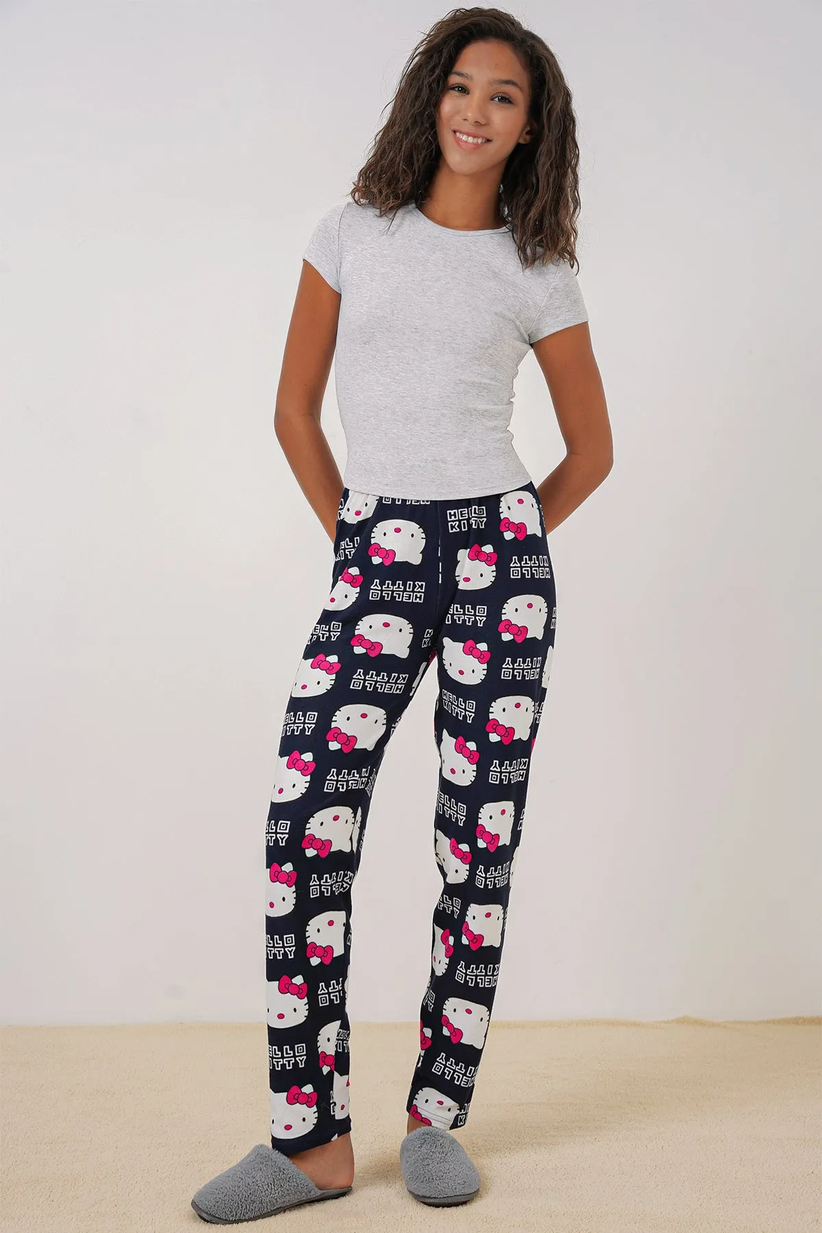 4323 desenli pijama alti