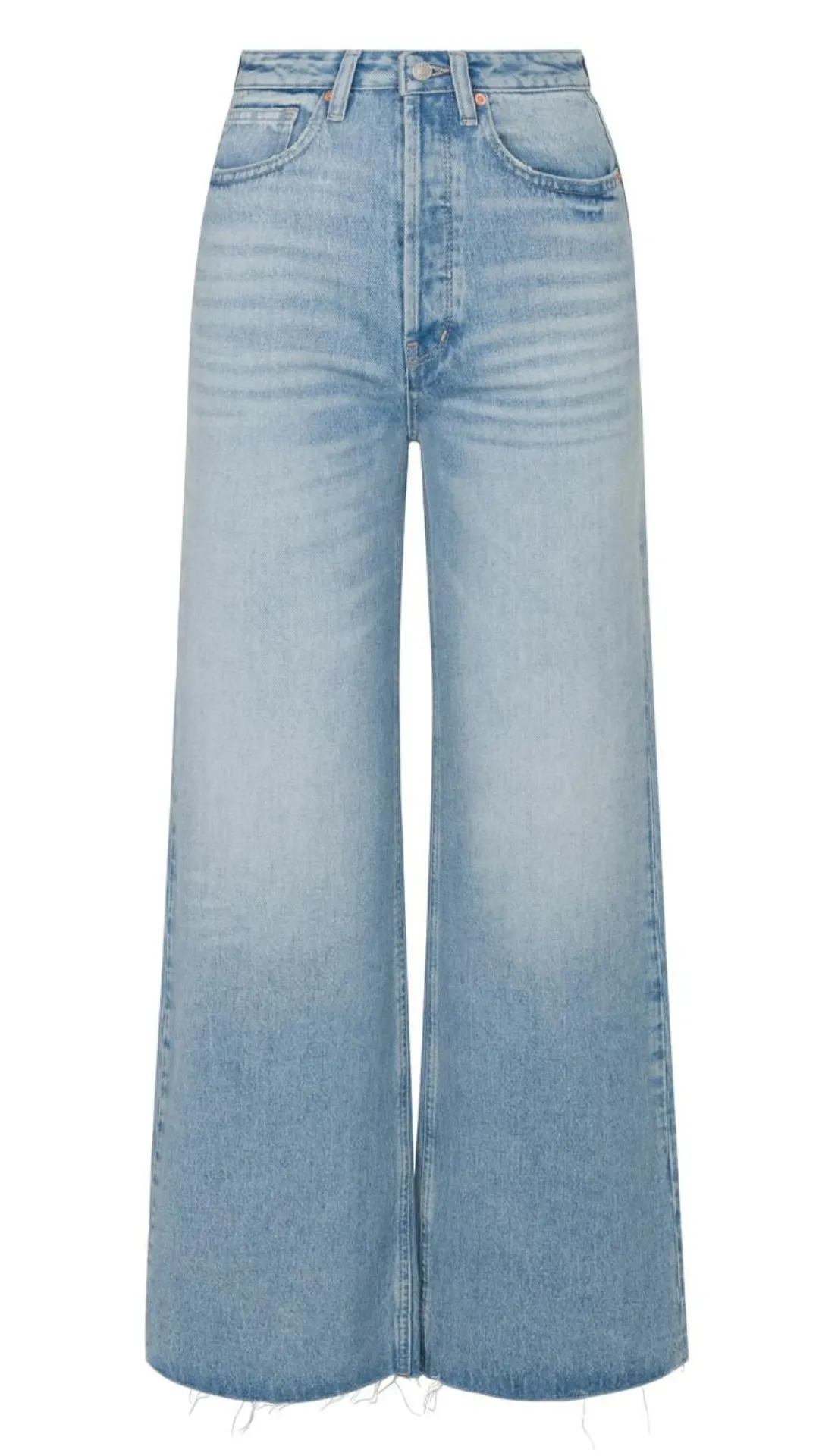 ’90s Inspired High-Rise Wide Leg Jeans - Light Wash