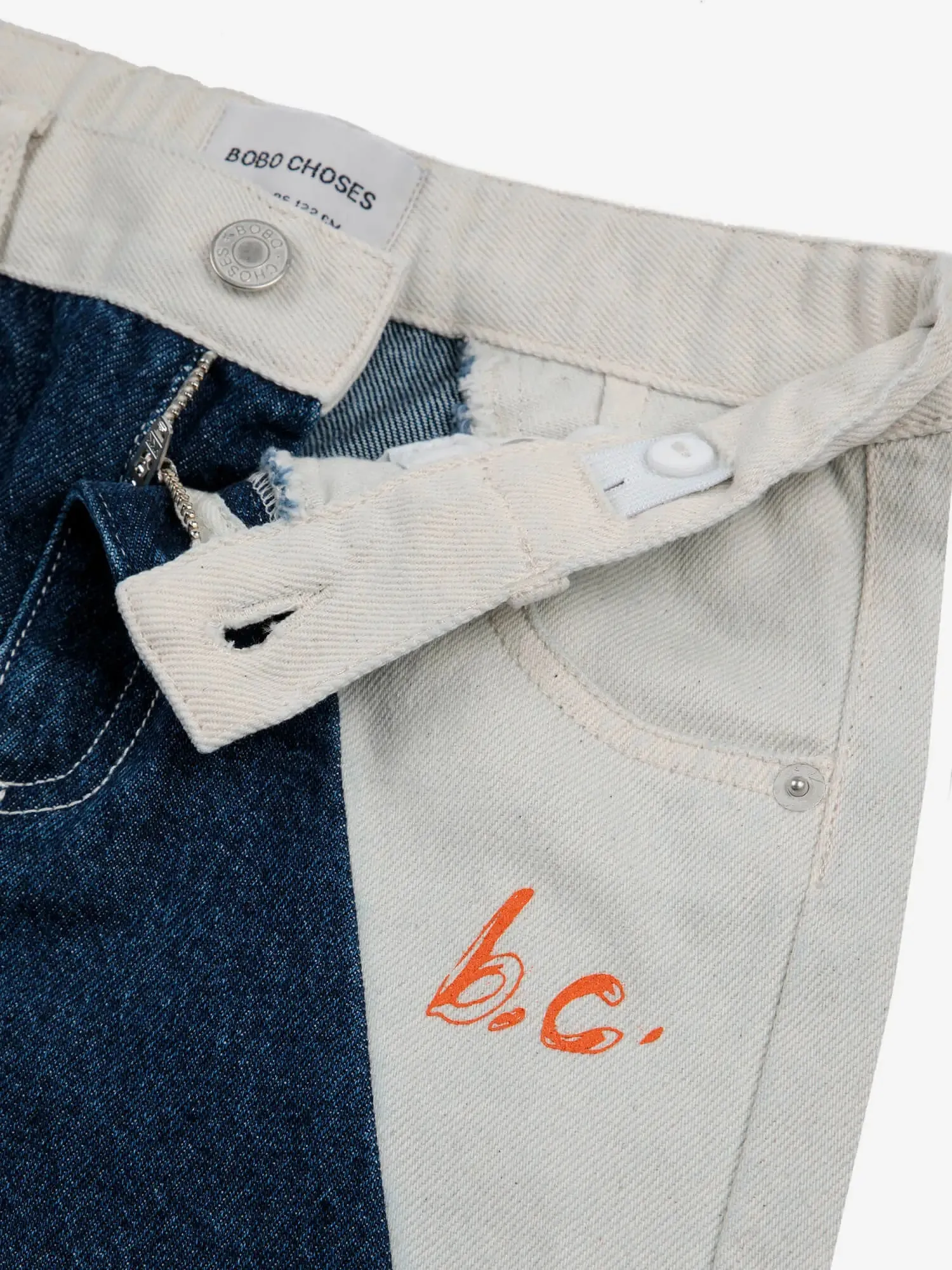 BC contrast color straight denim pants