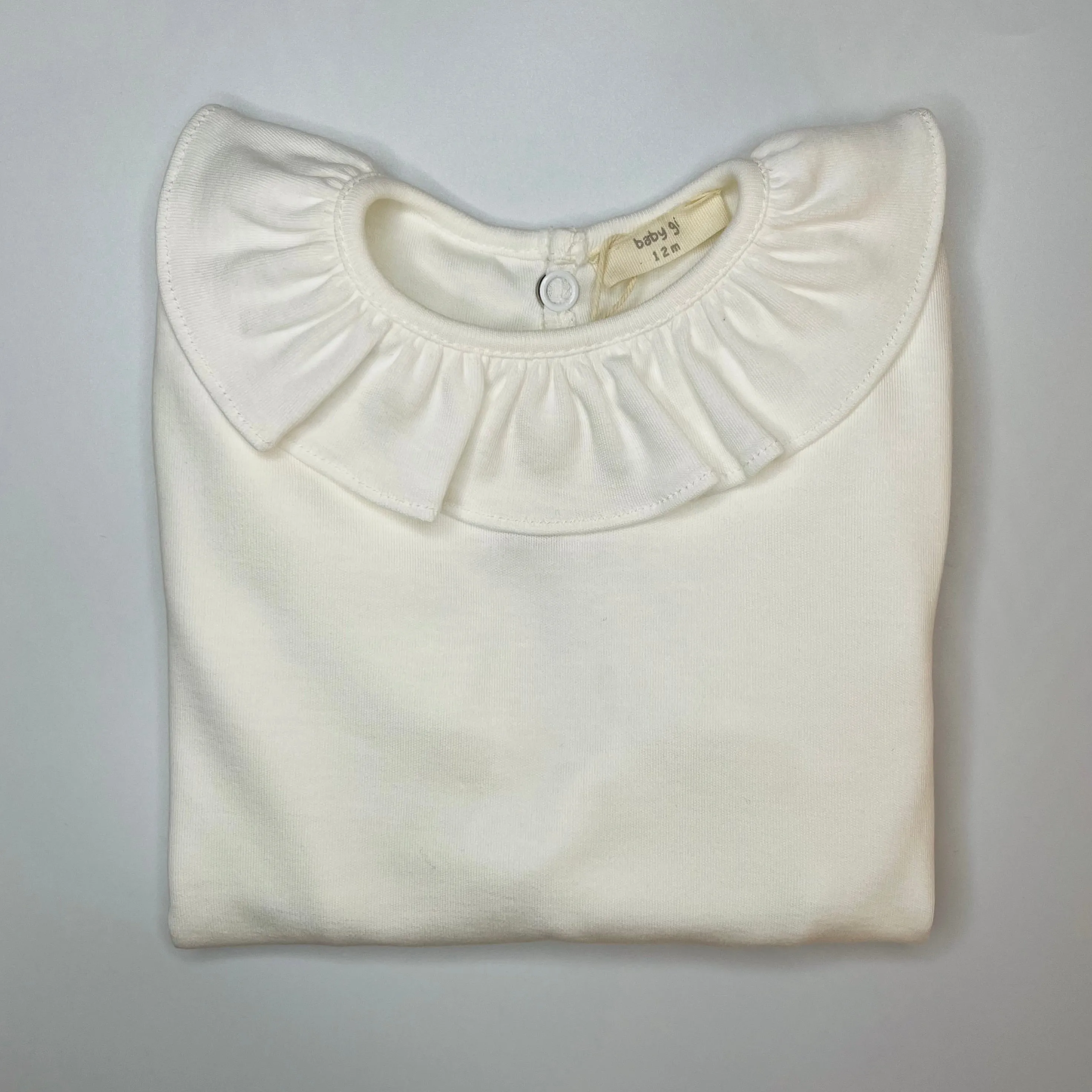 Blouse - Cotton Frill Collar Ivory