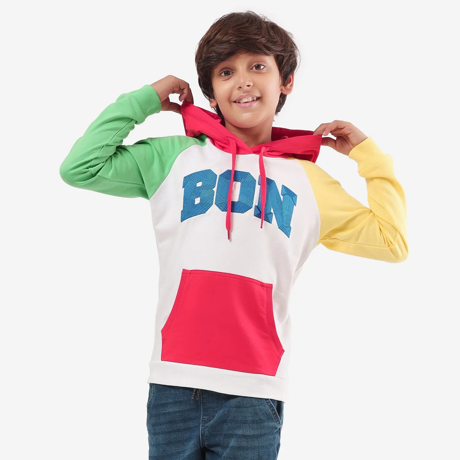 Boys Multi Color Embroidery Hoodies