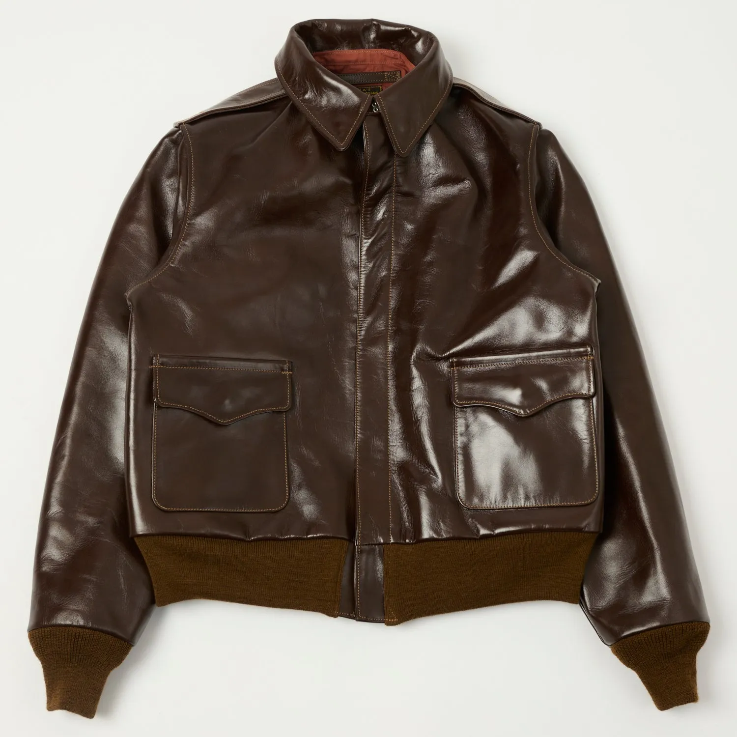 Buzz Rickson's A-2 Rough Wear Leather Flight Jacket - Brown