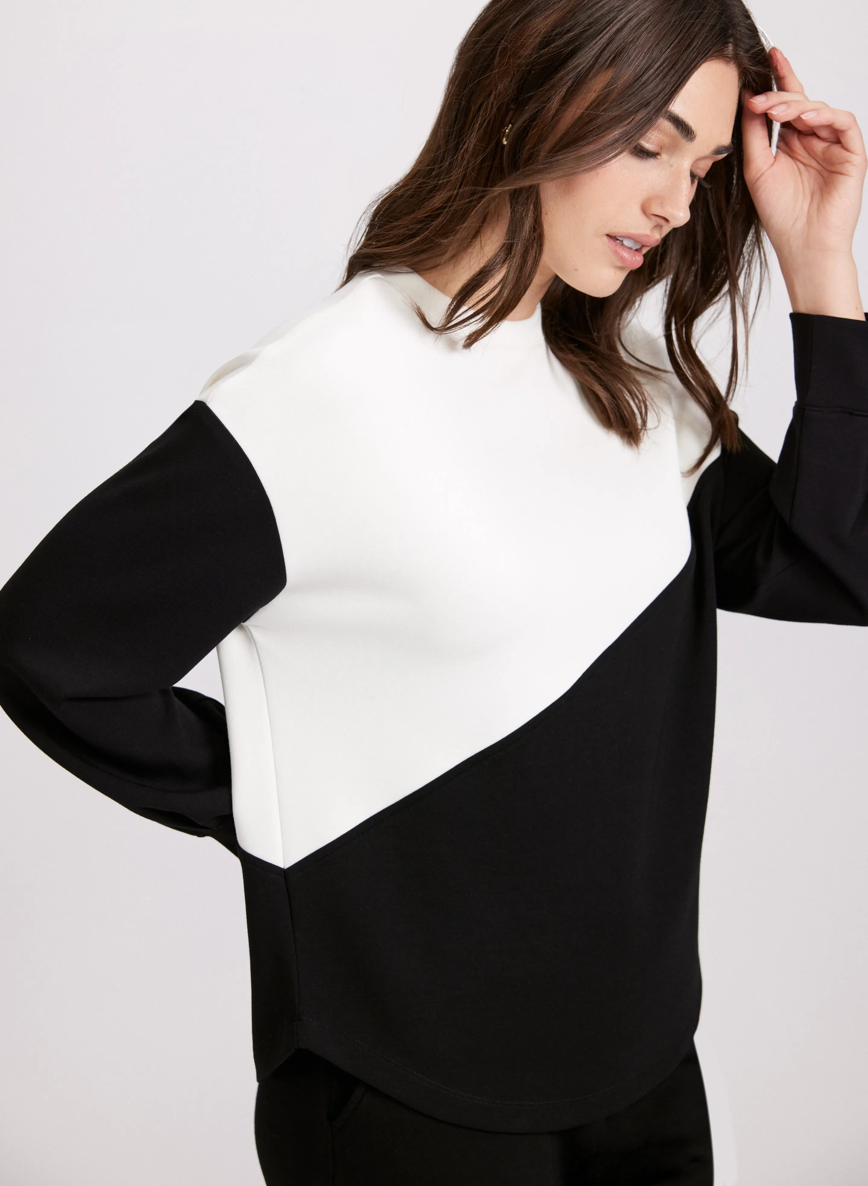 Colour-Block Long Sleeve Top