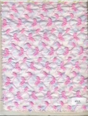 cotton organdy heavy embroidery~small pink floral