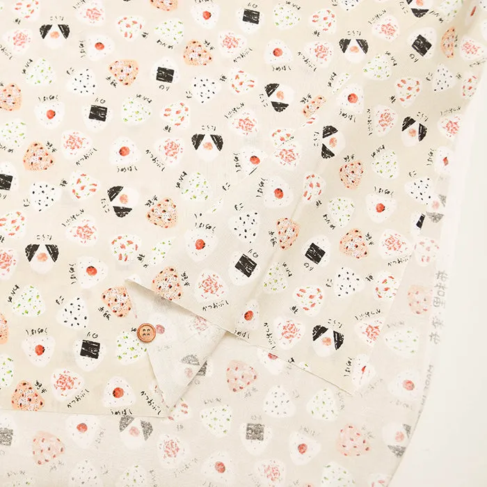 Cotton Scare Printed Fabric - Fuwari - Onigiri