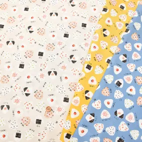 Cotton Scare Printed Fabric - Fuwari - Onigiri