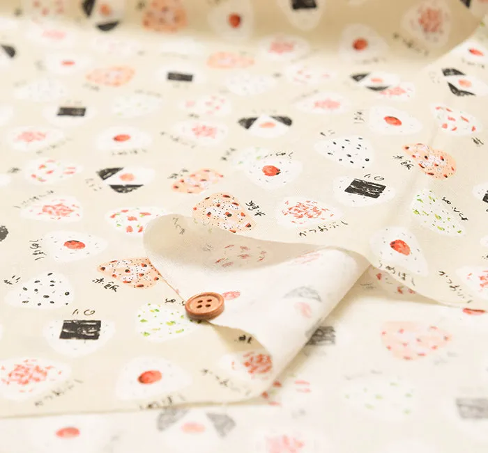 Cotton Scare Printed Fabric - Fuwari - Onigiri