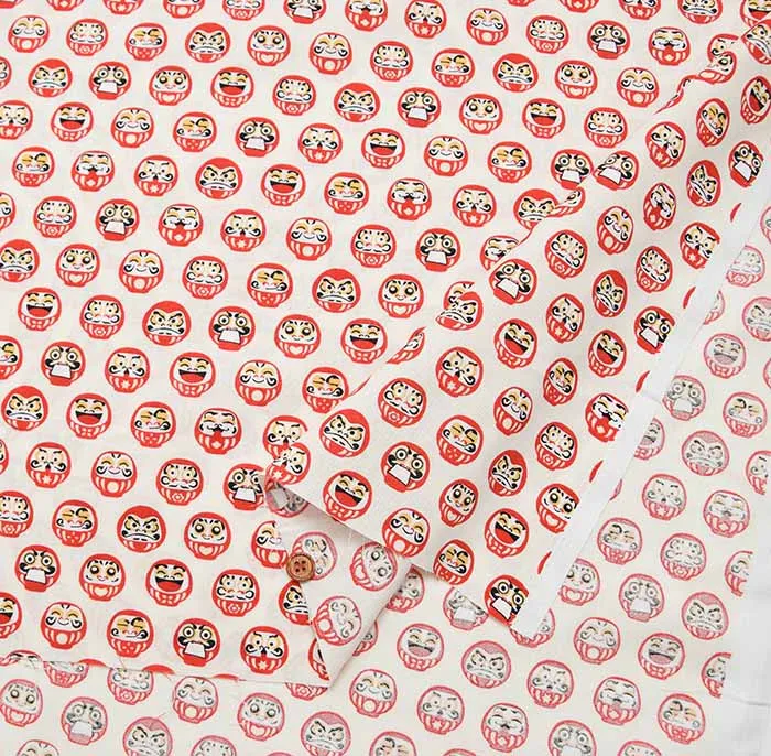 Cotton Scare Printed Fabric - Yumeiro Hyakkei Daruma