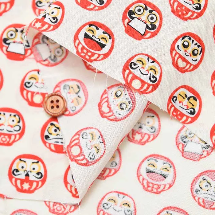 Cotton Scare Printed Fabric - Yumeiro Hyakkei Daruma