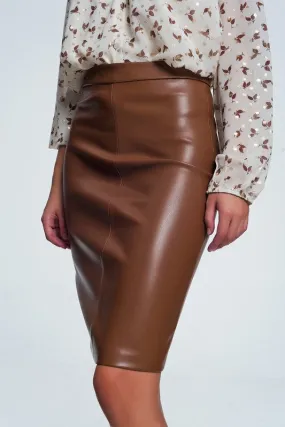 Faux Leather Pencil Skirt