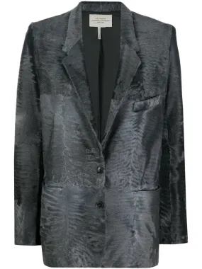 Grey Lambskin Blazer