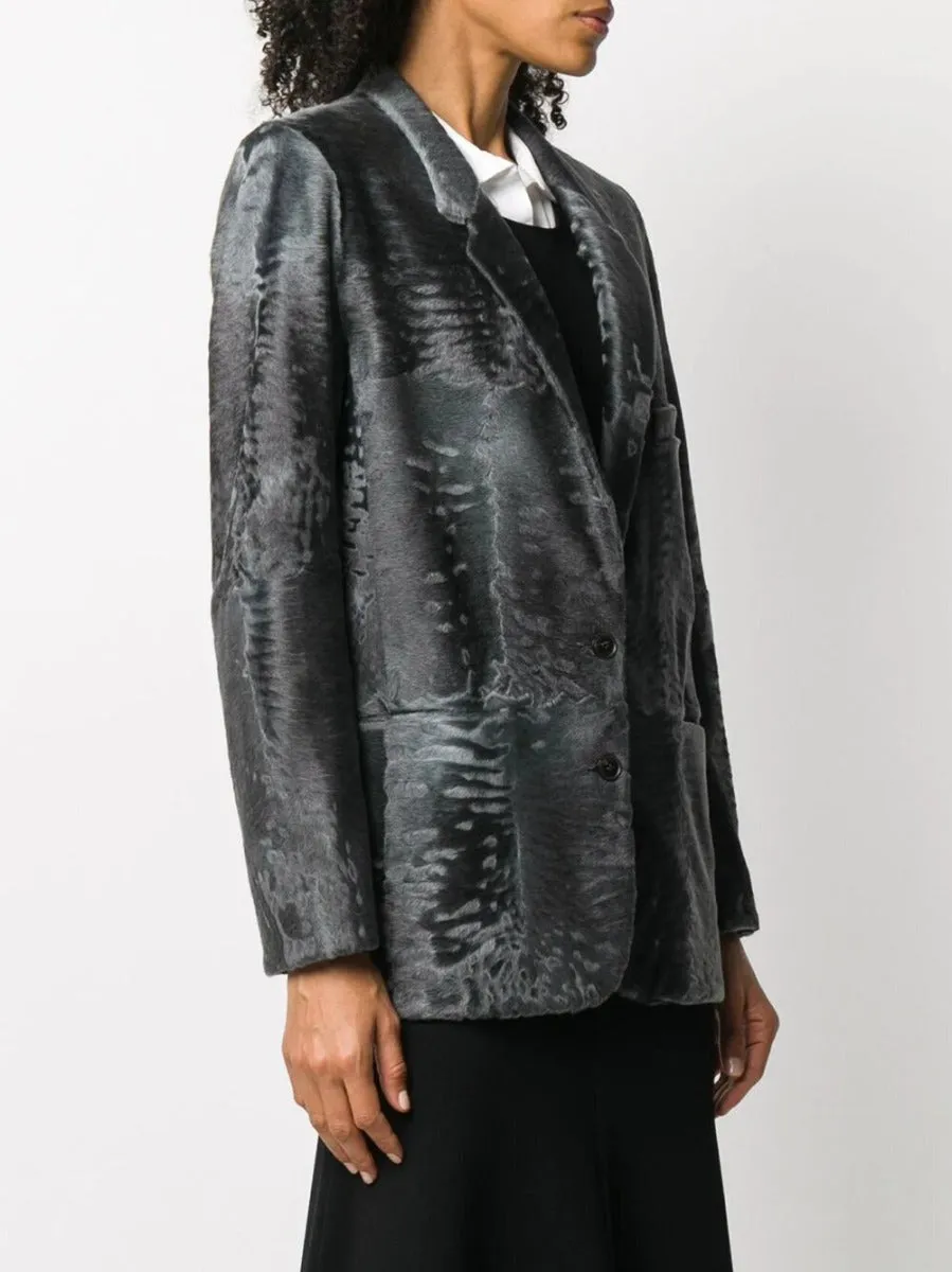 Grey Lambskin Blazer