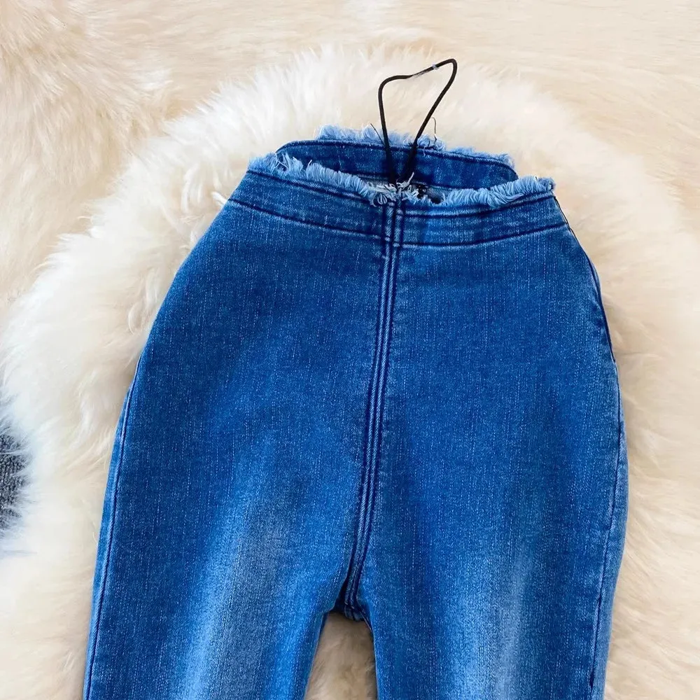 High Waisted Slim Wide Micro Flared Jeans