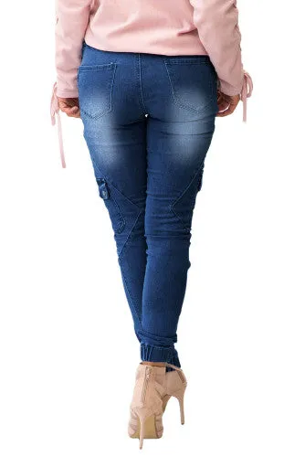 Kaitlyn drawstring denim joggers