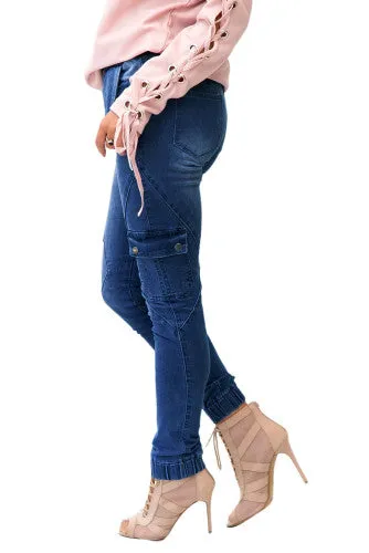 Kaitlyn drawstring denim joggers