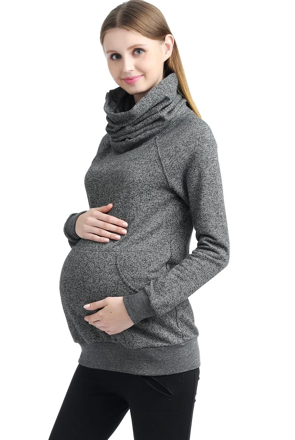 Kimi   Kai Maternity "Thea" Zip Collar Sweatshirt