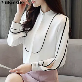 Long Sleeve OL Office Summer Women's Chiffon Blouse - Versatile, & Affordable