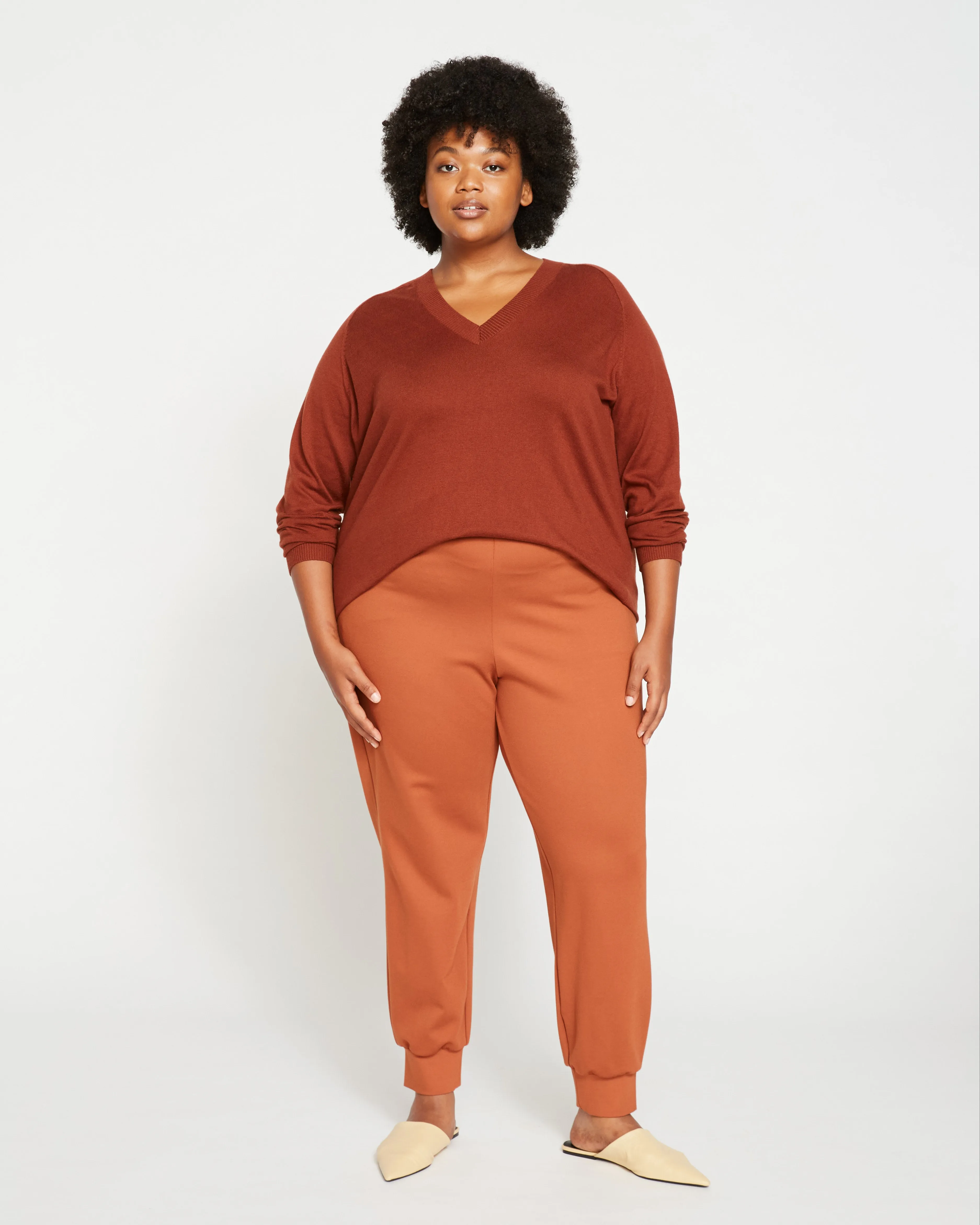 Luxe Laid-Back Ponte Joggers - Ginger