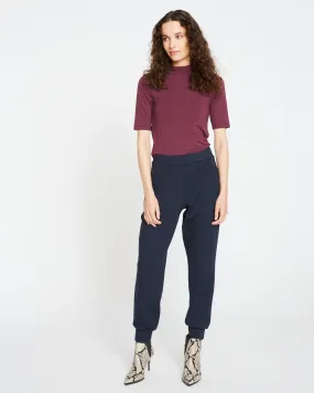 Luxe Laid-Back Ponte Joggers - Navy