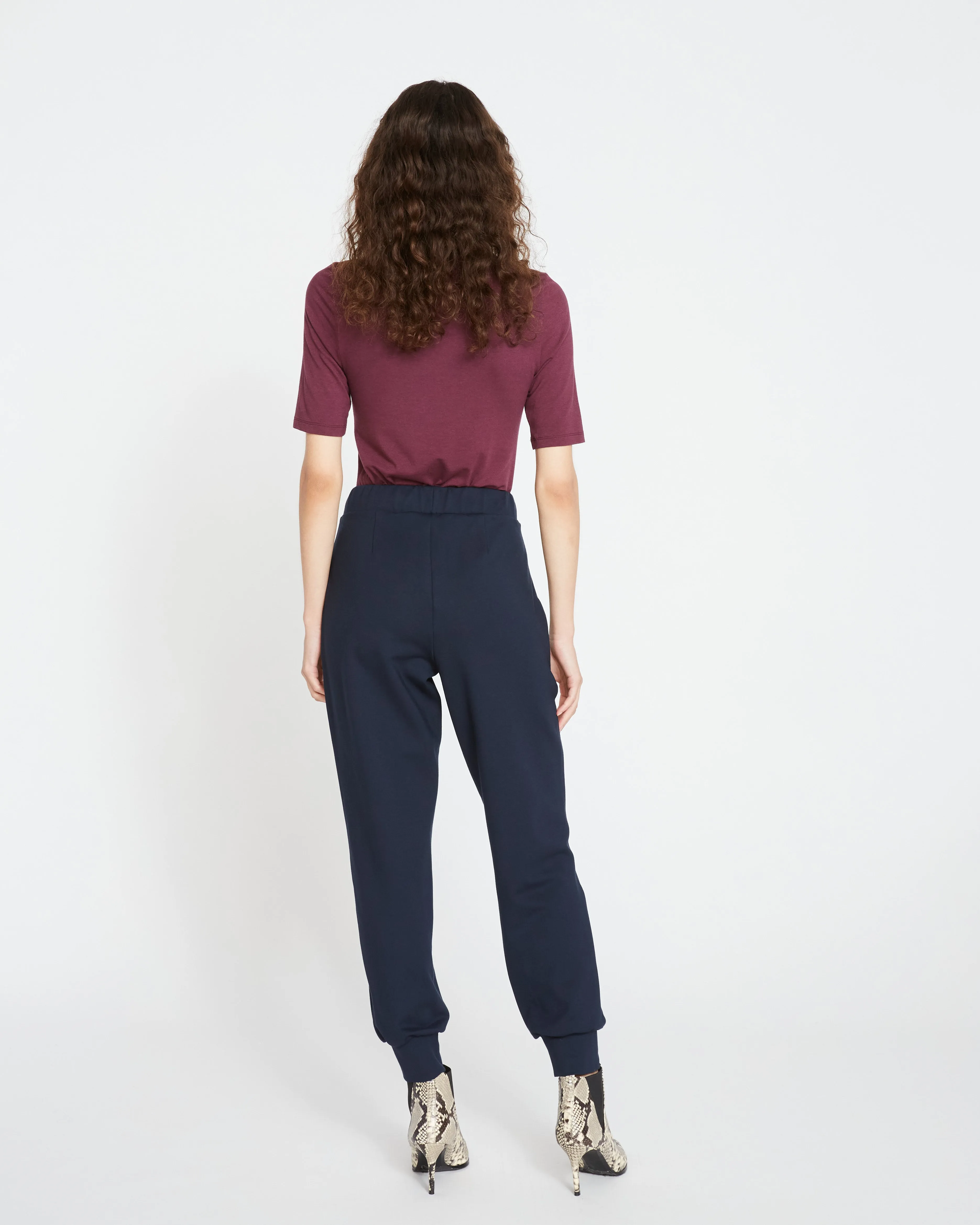 Luxe Laid-Back Ponte Joggers - Navy