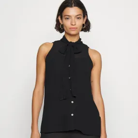 Michael Kors Bow Blouse Button Down, Black