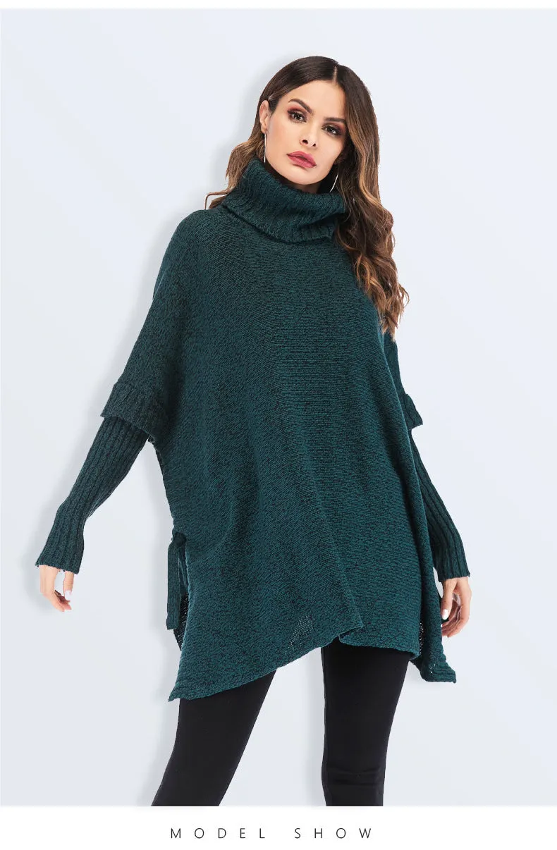 New Large Size Women's Turtleneck Sweater Loose Sweater Women's Knitwear