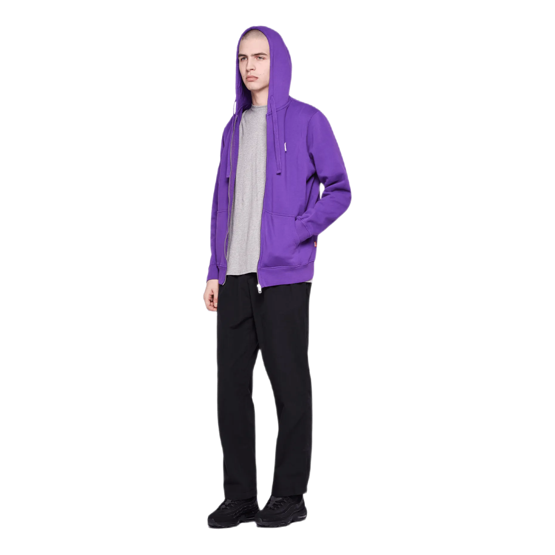 Palm Patch Zip Hoodie Purple