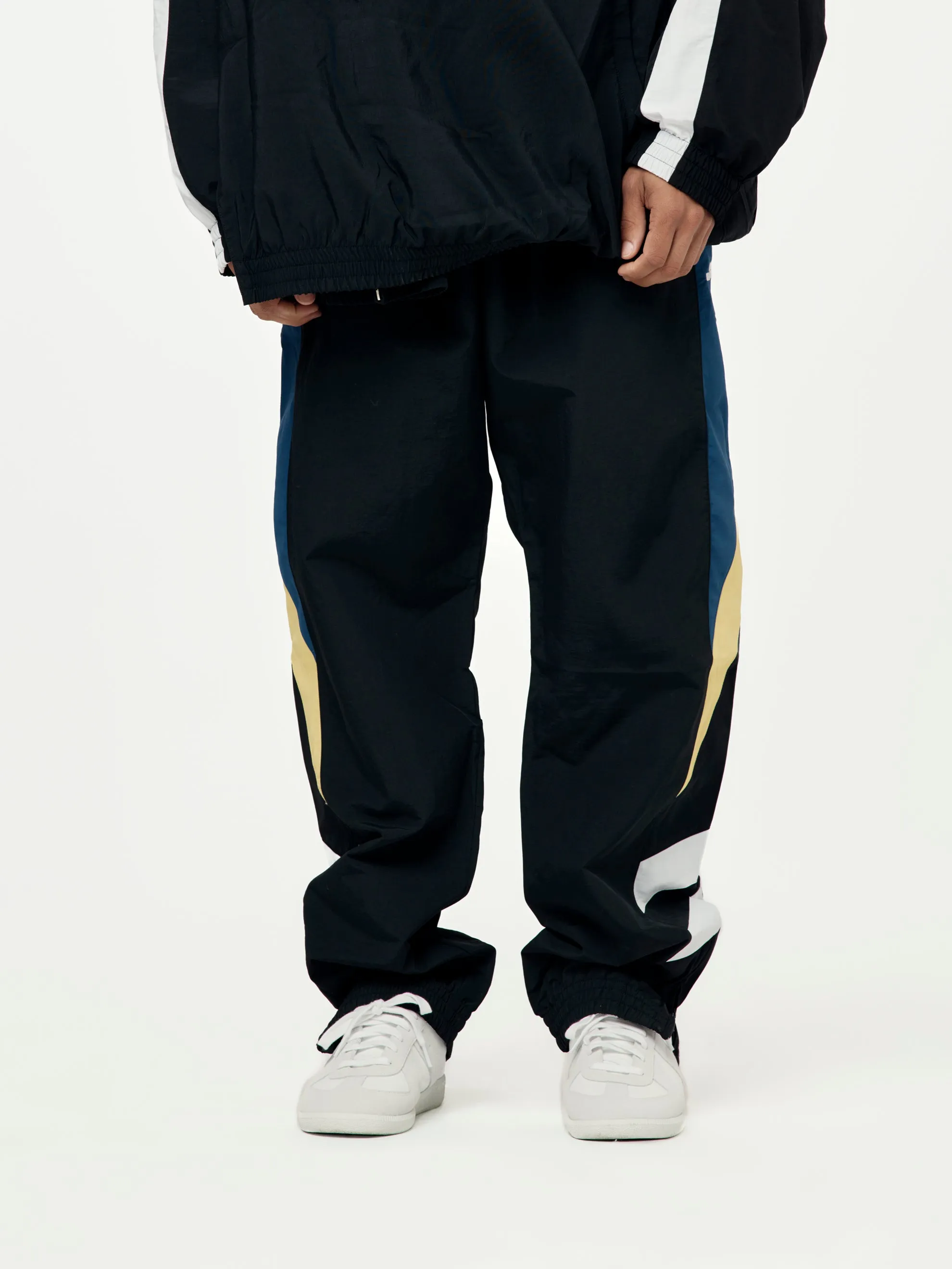 Panelled Trackpant (Black/Yellow)