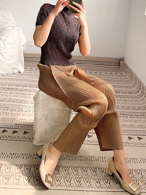 Pleated Solid Color Harem Pants Ninth Pants Ninth Pants