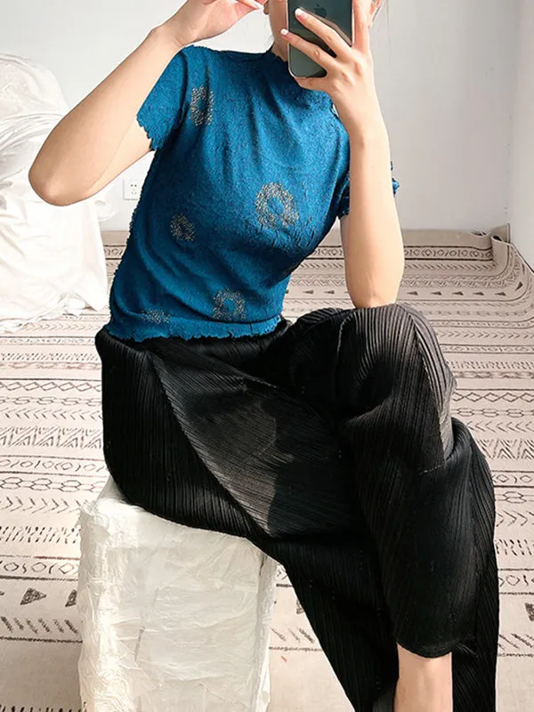 Pleated Solid Color Harem Pants Ninth Pants Ninth Pants