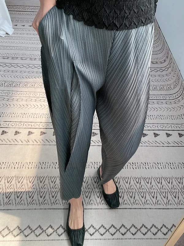 Pleated Solid Color Harem Pants Ninth Pants Ninth Pants