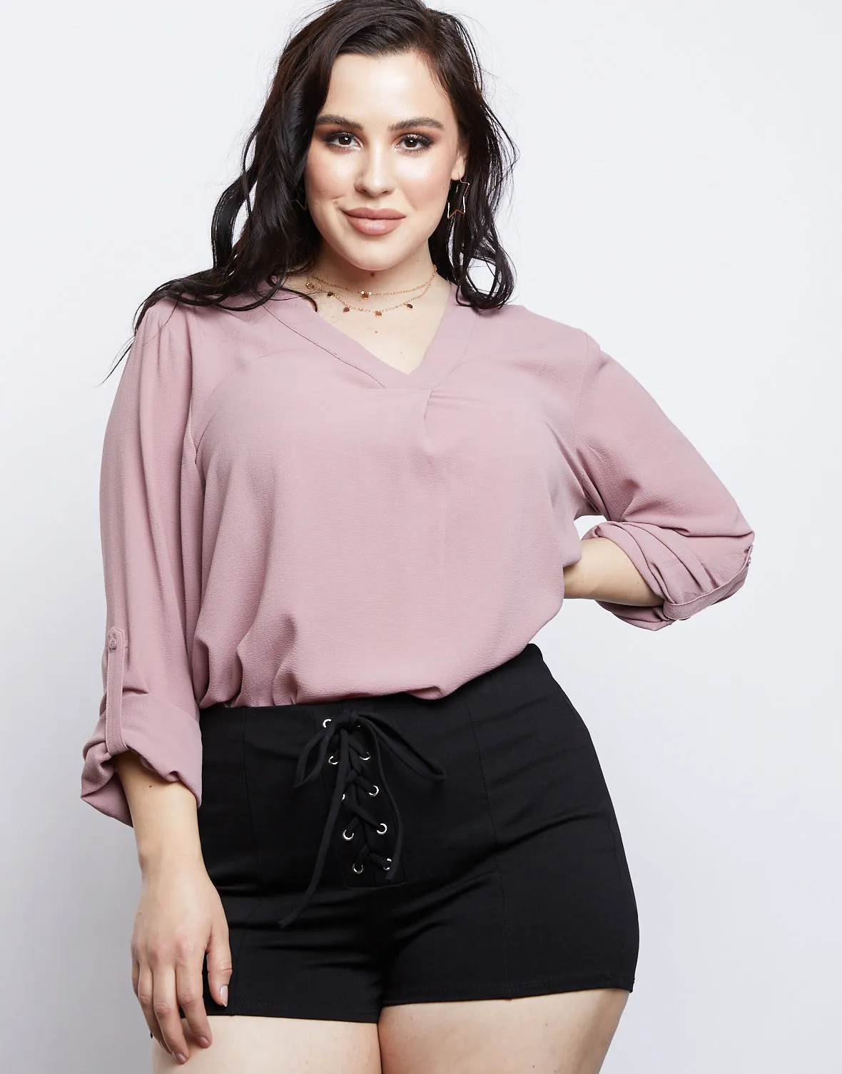 Plus Size Laid Back Chiffon Blouse