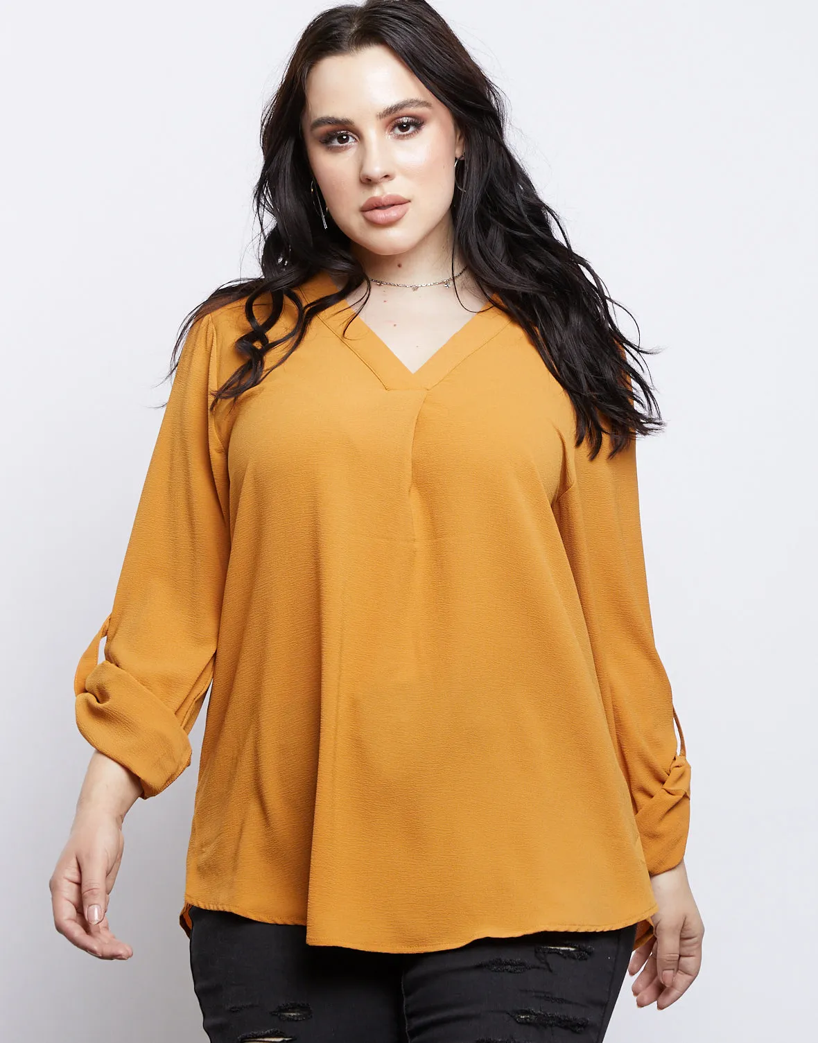 Plus Size Laid Back Chiffon Blouse