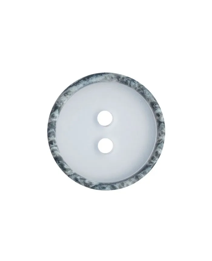 POLYESTER BUTTON ROUND SHAPE,TRANSPARENT WITH MATT SURFACE AND 2 HOLES - SIZE: 20MM - COLOR: WEISS - ART.NO.: 33128