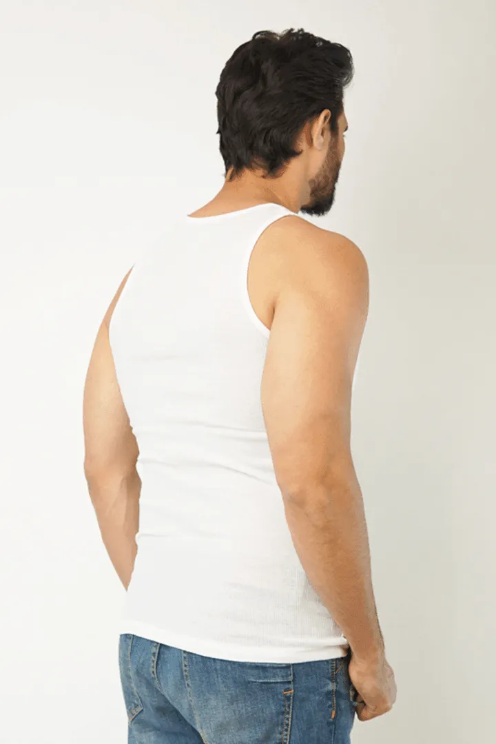 Ribbed Vest - White