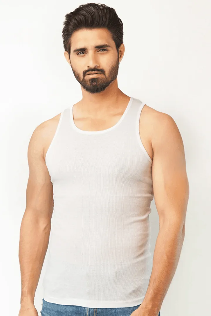 Ribbed Vest - White