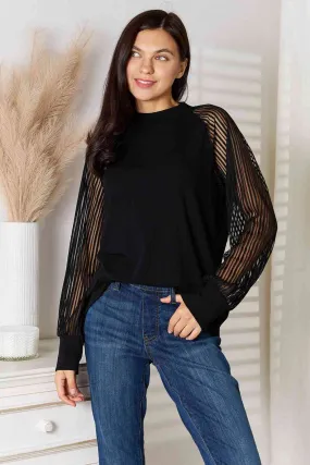 Round Neck Raglan Sleeve Blouse