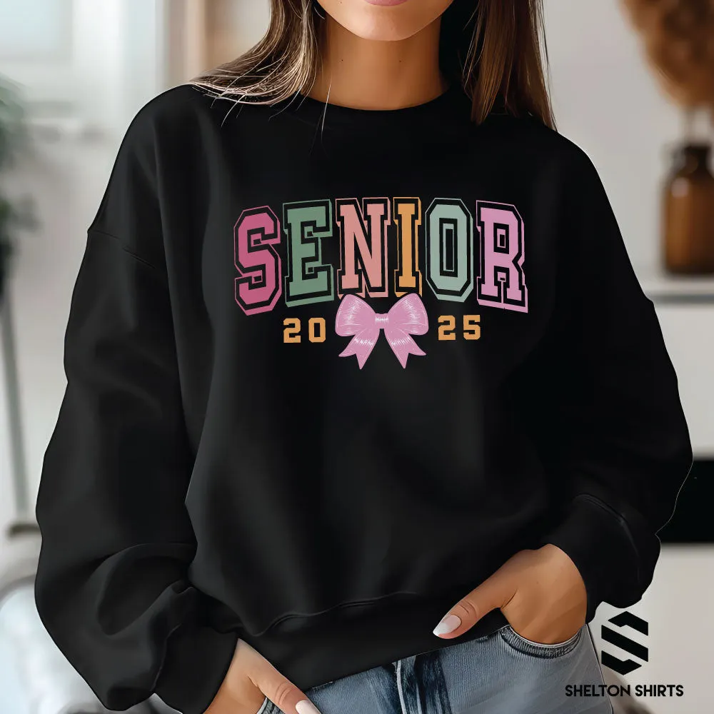 Senior Coquette Bow Class of 2025 Graduation Shirt