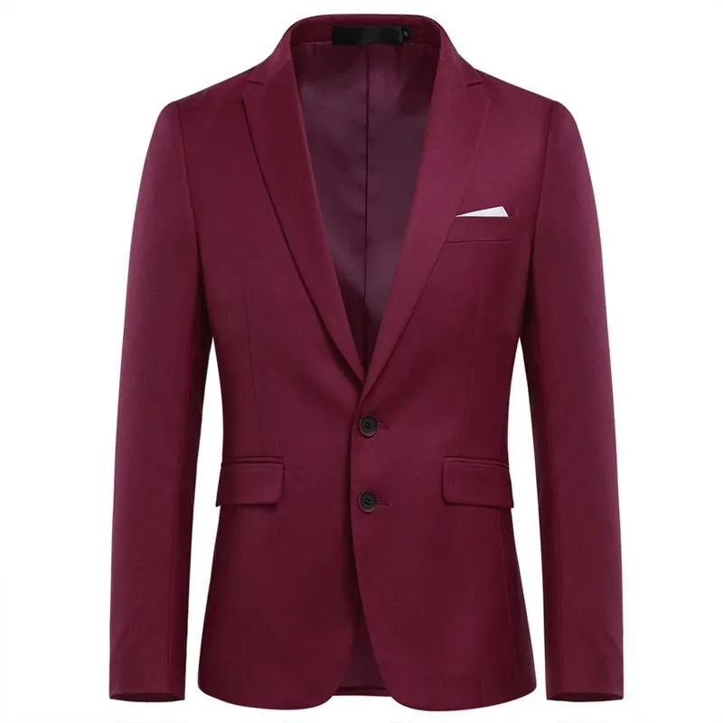 Stylish 3-Piece Slim Fit Maroon Suit