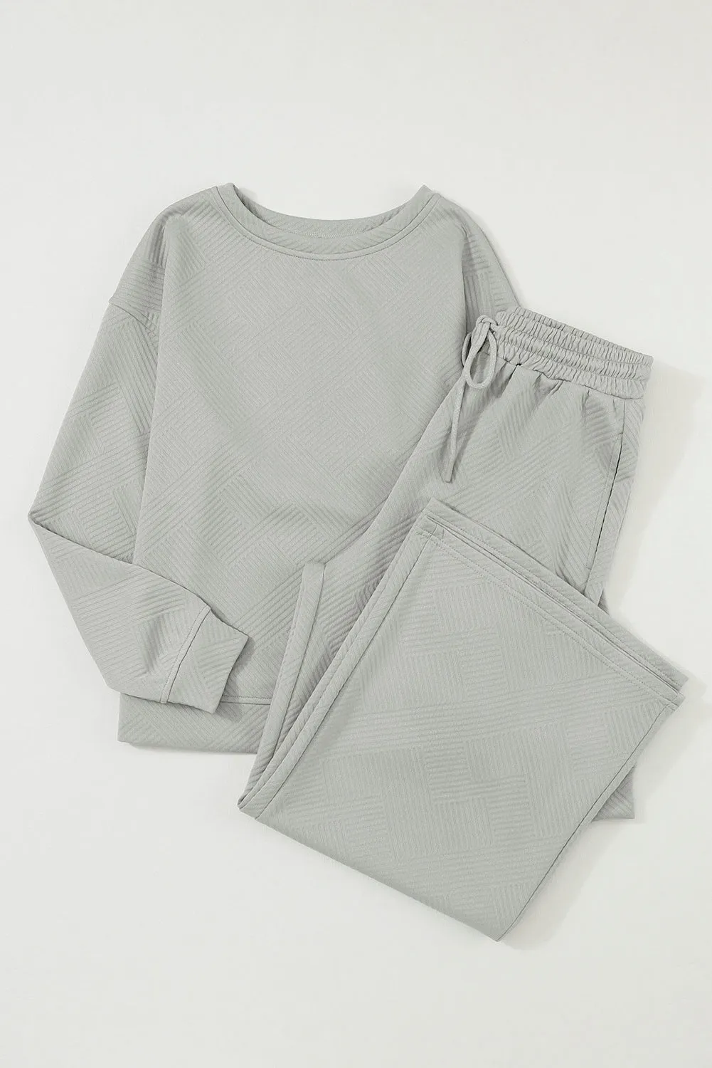 Stylish Gray Women's T-Shirt & Pants Set - Ultra Loose