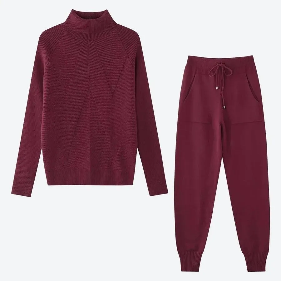 Stylish Ribbed Knit Loungewear Sets