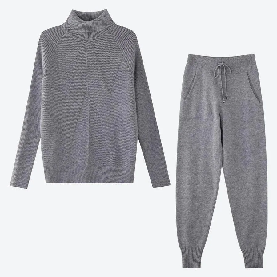 Stylish Ribbed Knit Loungewear Sets