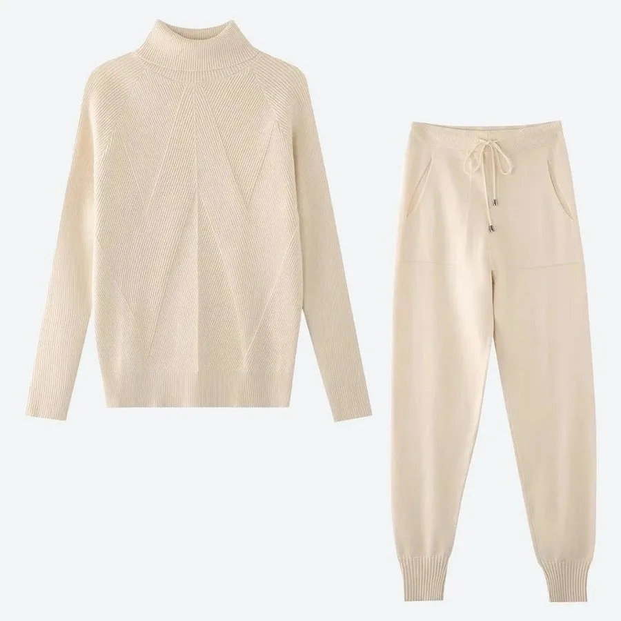 Stylish Ribbed Knit Loungewear Sets