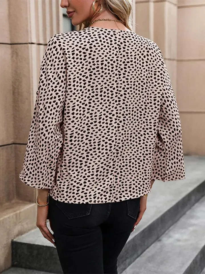 Stylish Roll-Tab V-Neck Blouse: Get the Perfect Look Today | Buy Now