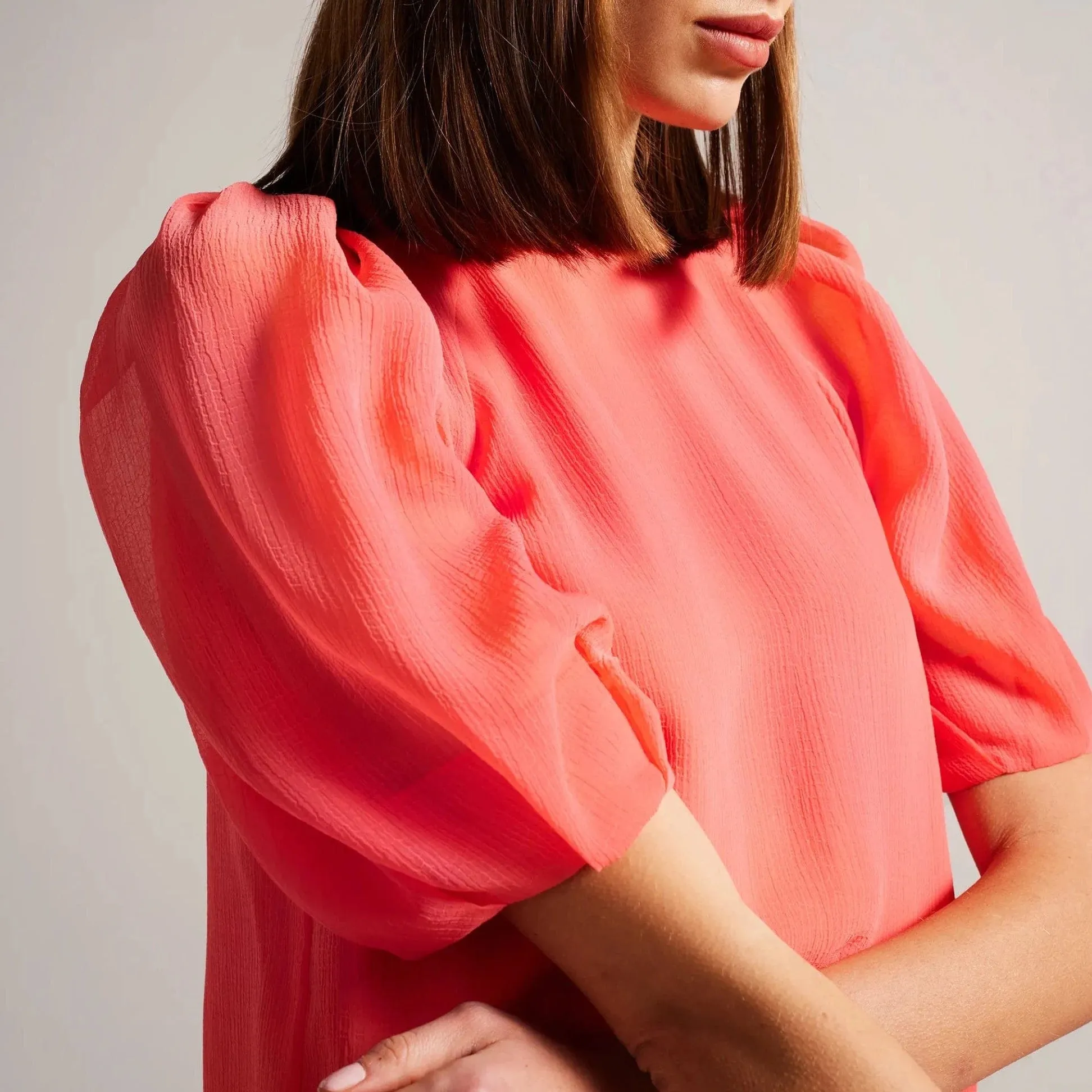 Ted Baker Natelie Boxy Top with Puff Sleeves