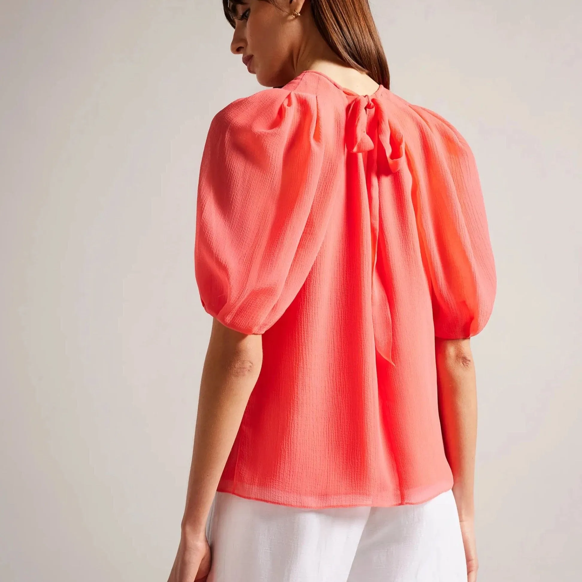 Ted Baker Natelie Boxy Top with Puff Sleeves