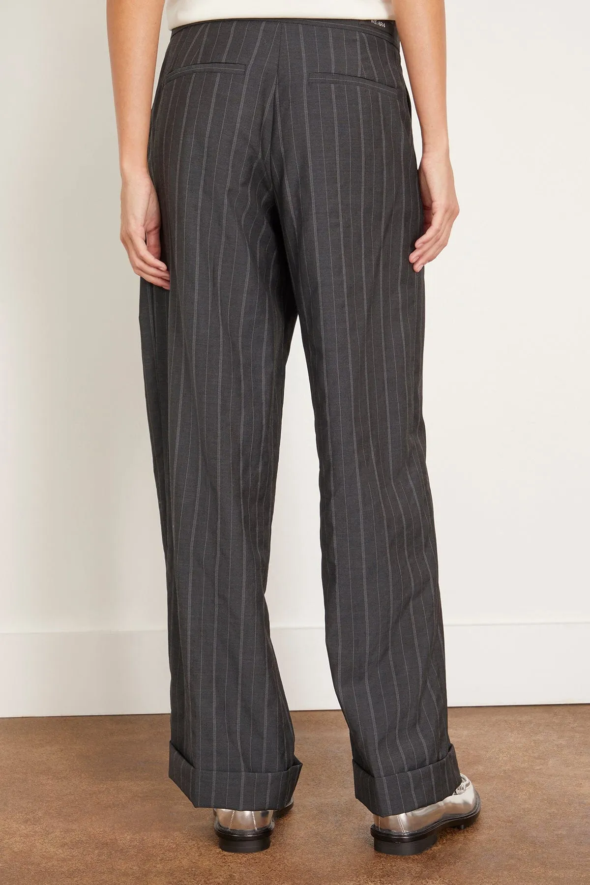 The Lounge Trouser in Charcoal Stripe