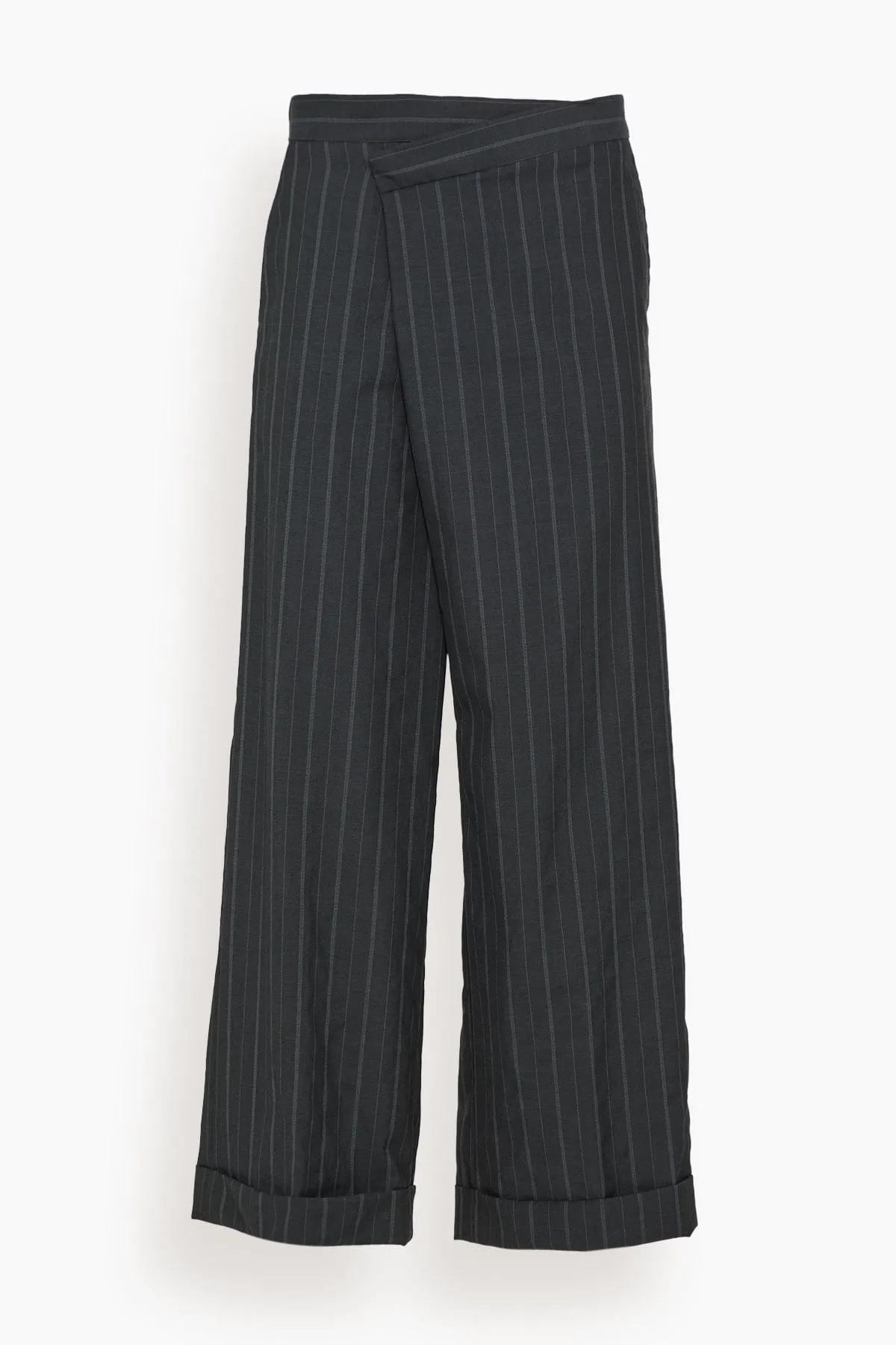 The Lounge Trouser in Charcoal Stripe